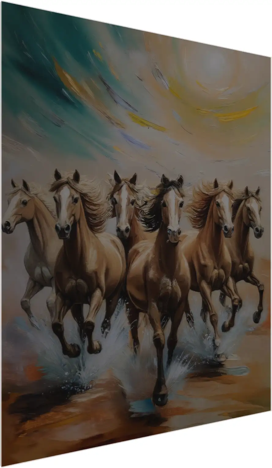 Vastu Seven Horses Portrait Canvas — acrylic preview | PrintPosters.in